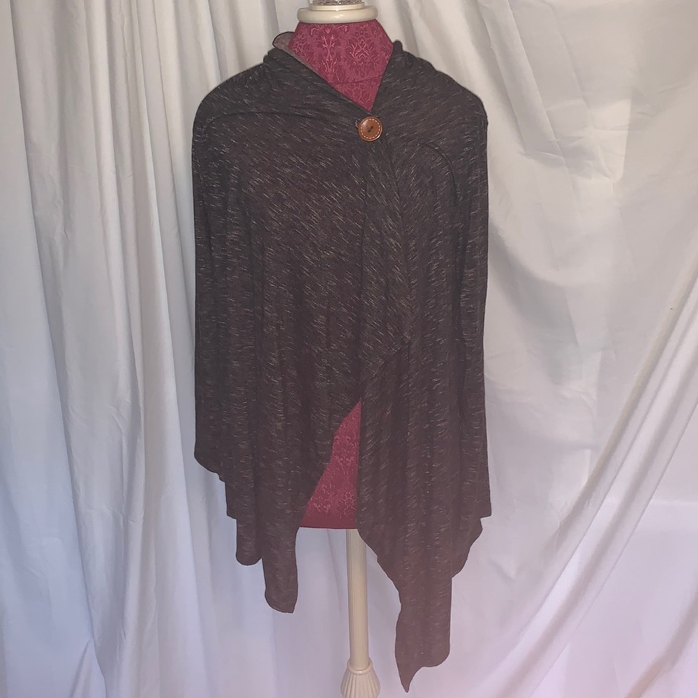 Black / gray one button cardigan (Large)